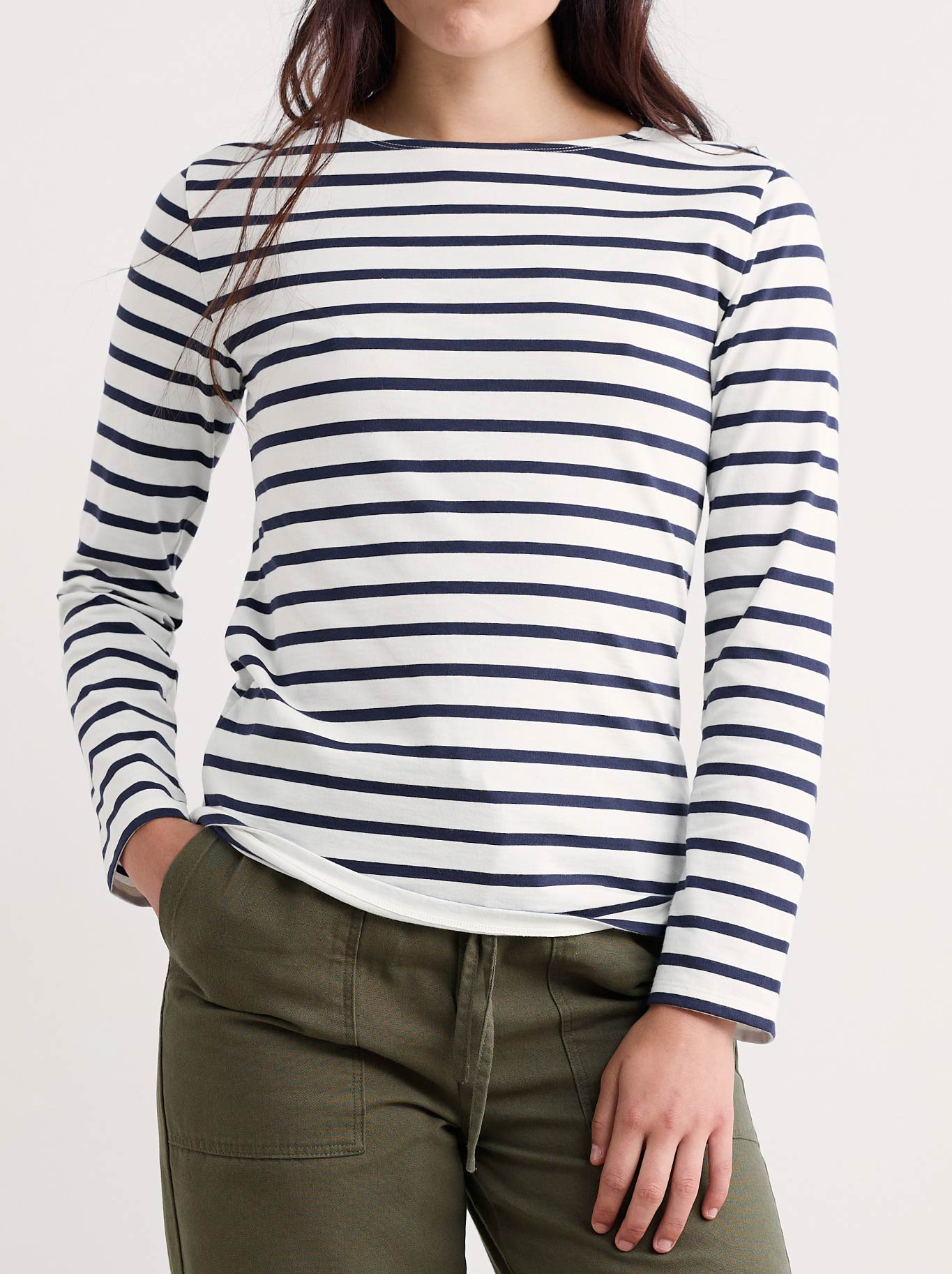 Image of Shirts. Product name - Seasalt Sailor Shirt in Breton Chalk Maritime colour by brand - Seasalt