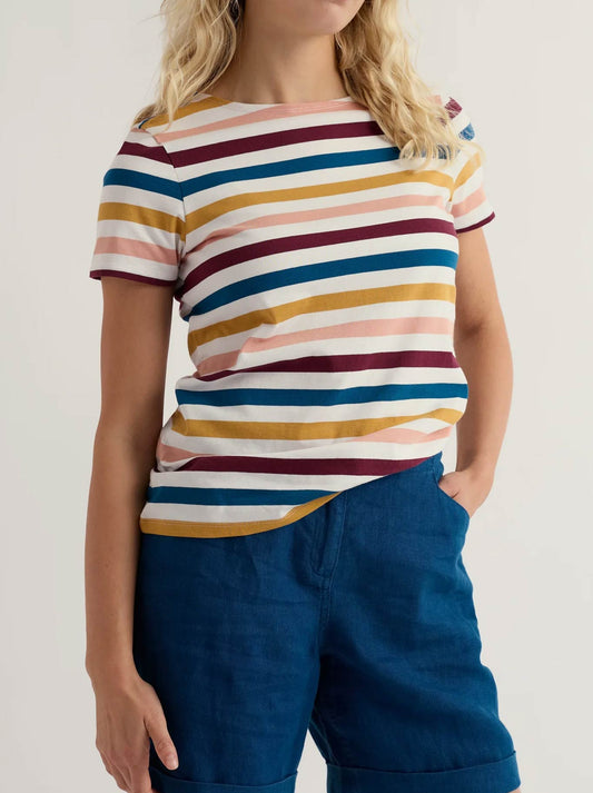 Image of Shirts. Product name - Seasalt Sailor T Shirt in Scallion Rosehip colour by brand - Seasalt