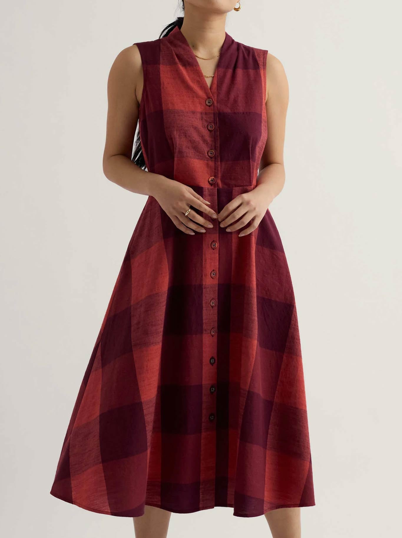 Image of Dresses. Product name - Seasalt Sleeveless Carved Wood Dress in Umber colour by brand - Seasalt