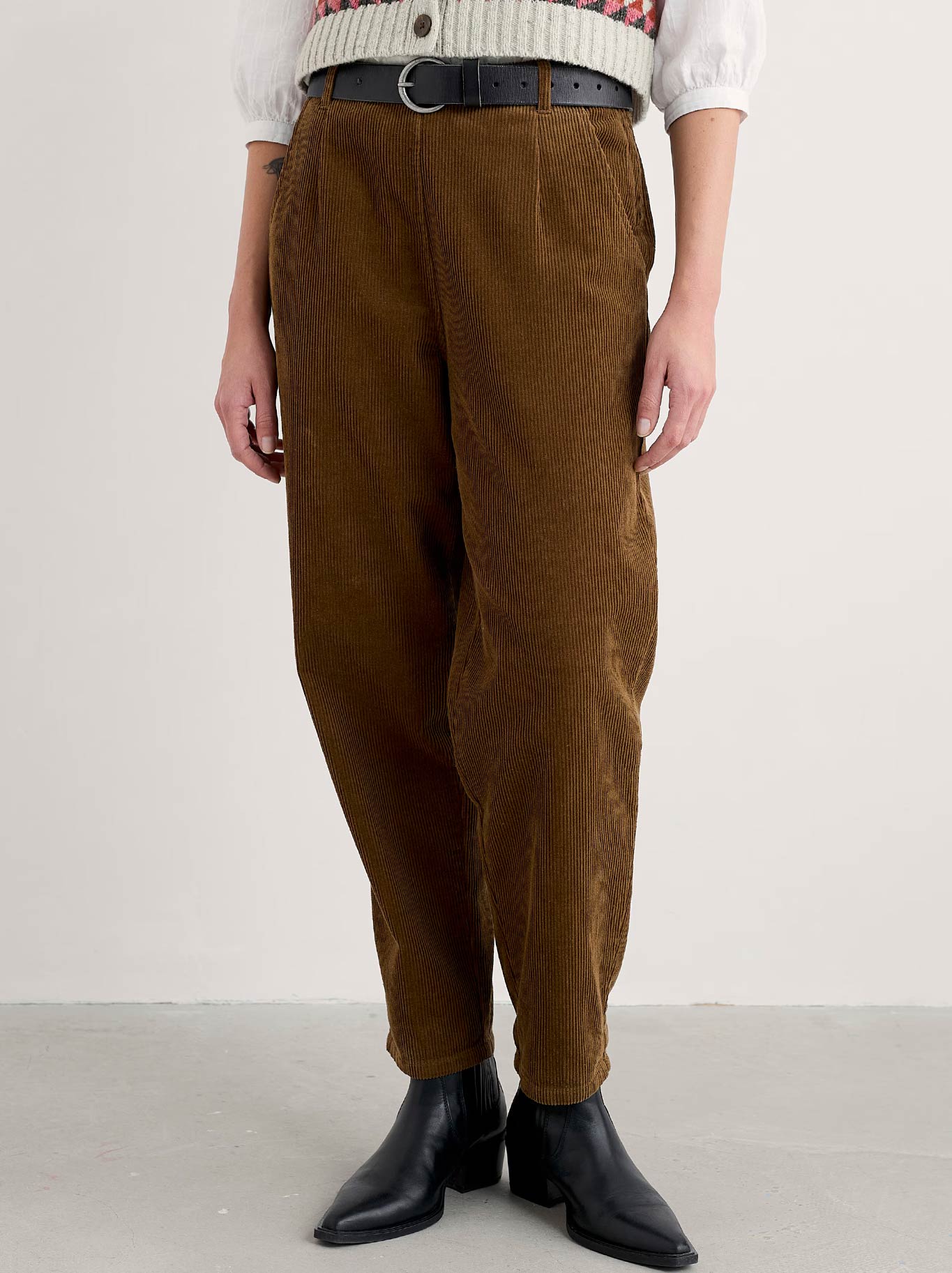 Image of a model wearing Pants. Product name - Seasalt Trethornes Trouser in Gully colour by brand - Seasalt