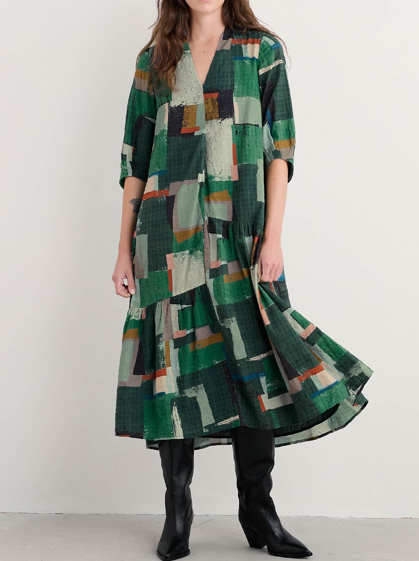 Seasalt Windblown Dress (Aerial Field Coppice)