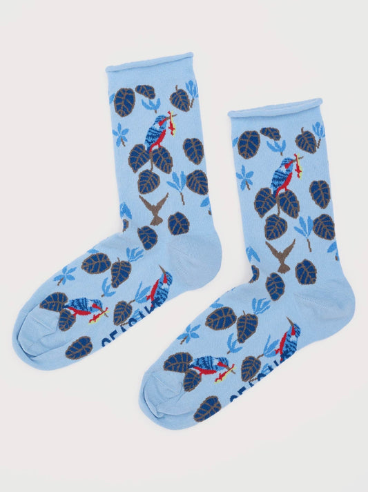 Image of Socks. Product name - Seasalt Bamboo Arty Socks in Kingfisher colour by brand - Seasalt