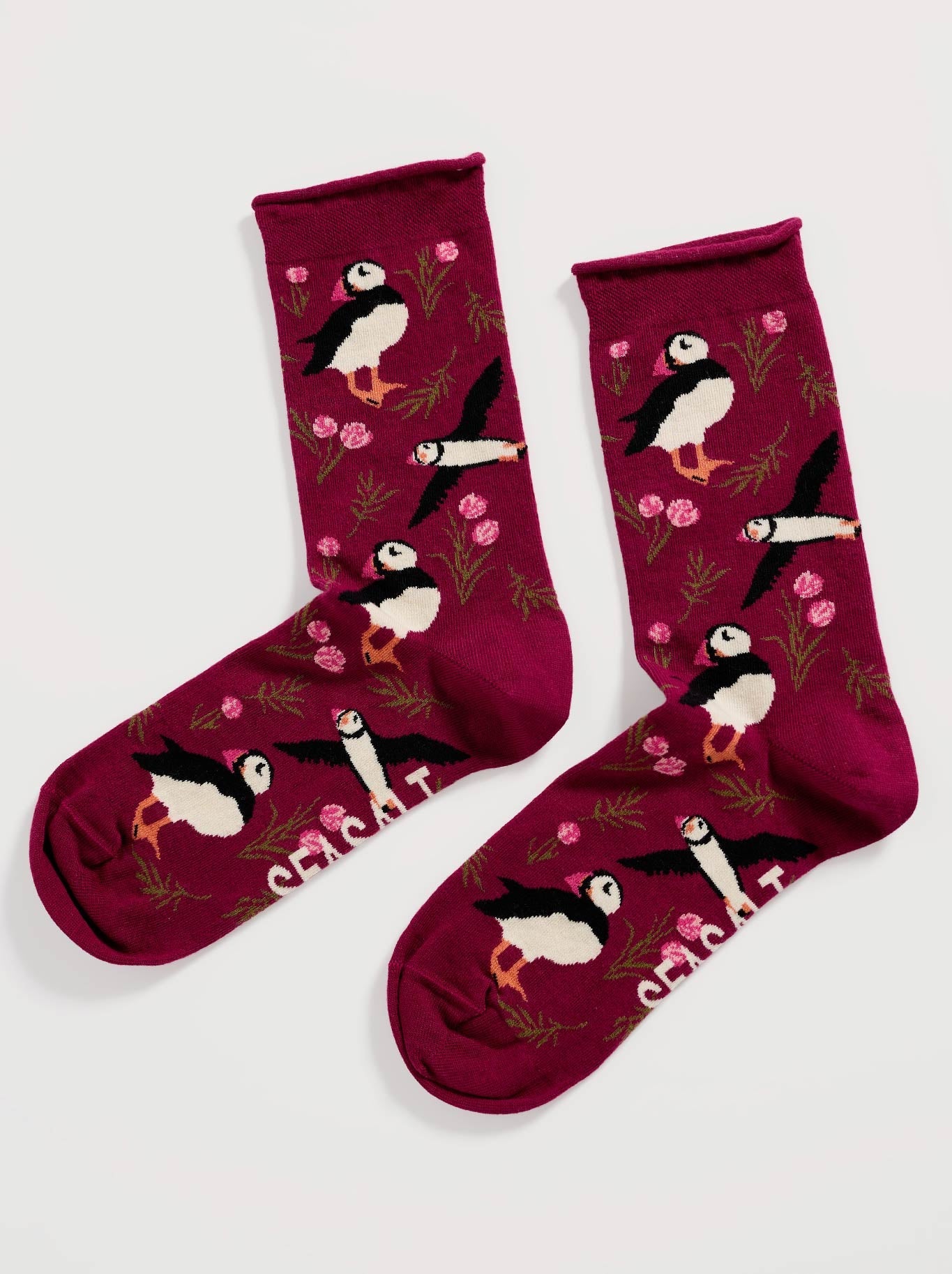 Image of Socks. Product name - Seasalt Bamboo Arty Socks in Apple colour by brand - Seasalt