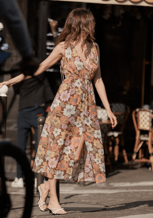 Image of Dresses. Productname: Auguste The Label Selma Midi Dress in Tan/Brown colour by brand - Auguste The Label