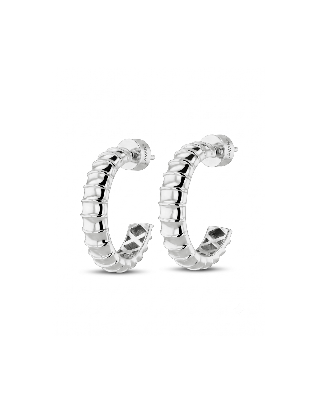 Image of Earrings. Product name - Serpent Silver Hoop Earrings in colour by brand - LAVANA
