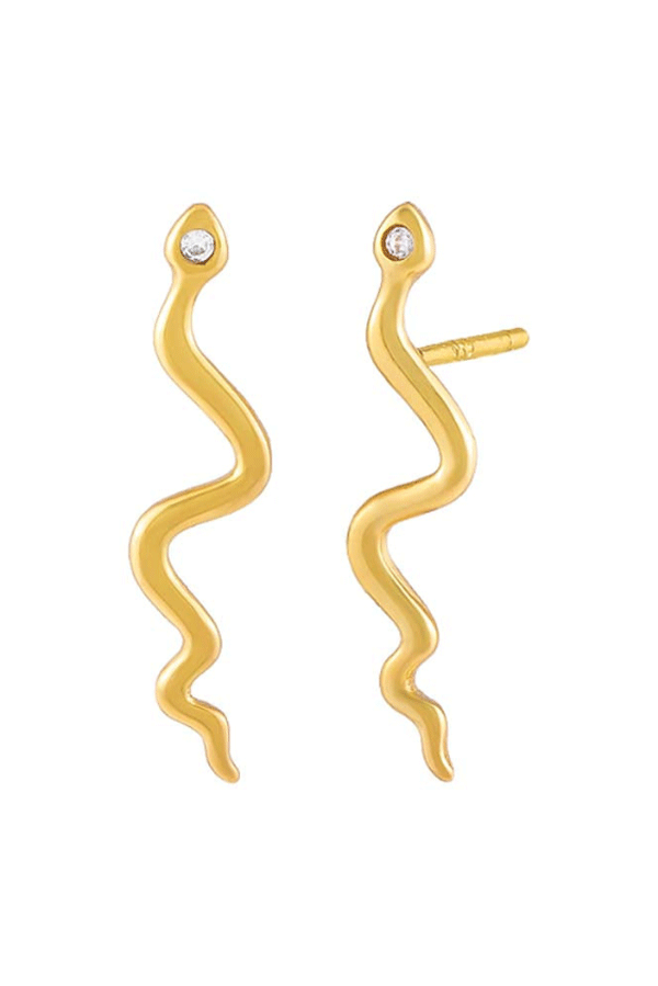 Image of Earrings. Productname: Jewel Citizen | Serpent Stud Earrings in Gold colour by brand - Jewellery