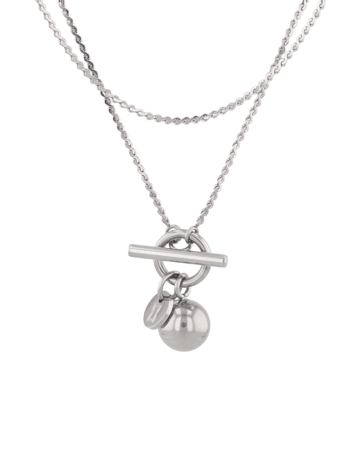 Image of Necklaces. Product name - Serpentine Silver Lariat Chain Necklace in colour by brand - LAVANA