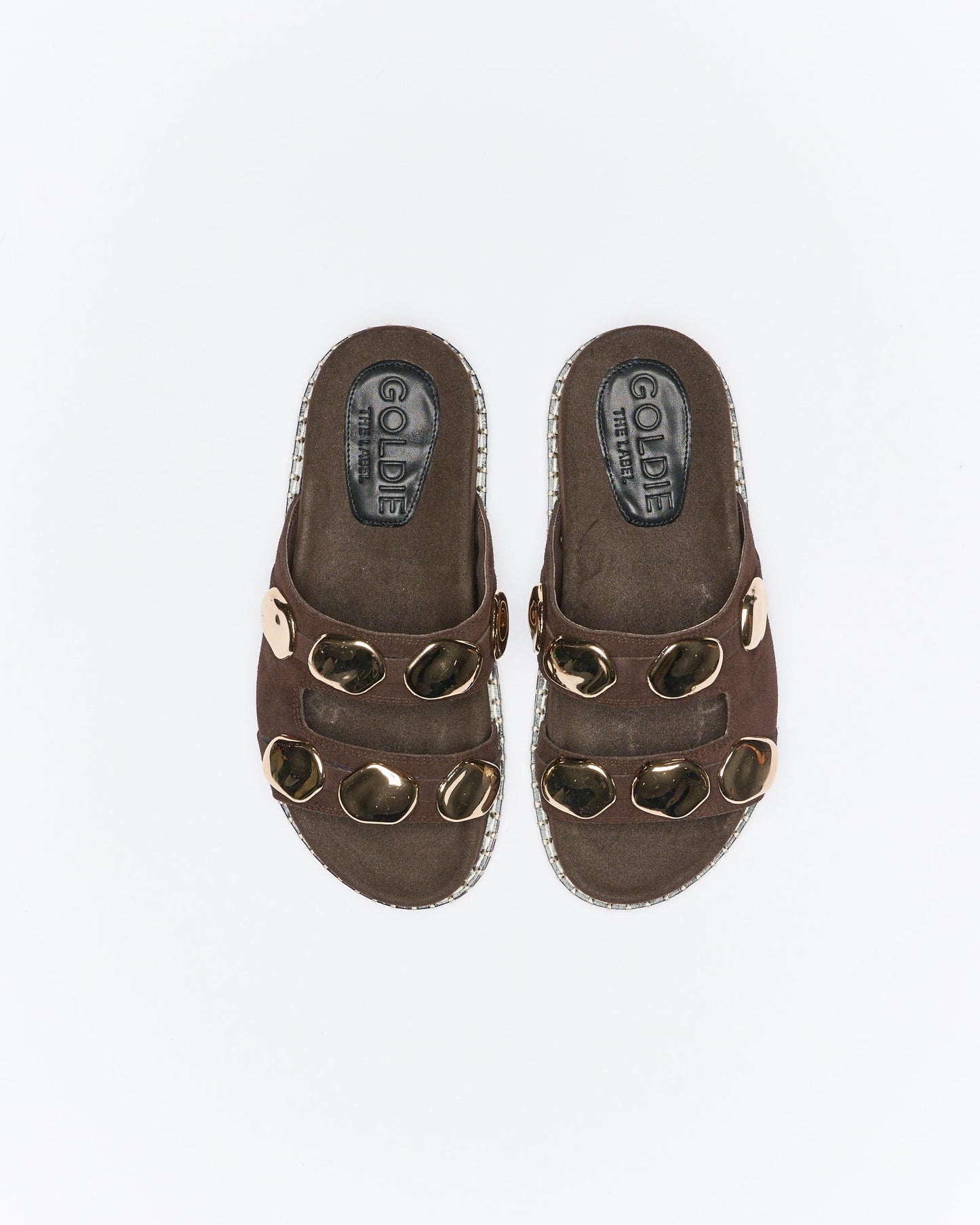 Walnut Melbourne Shae Leather Slide (Chocolate Suede)