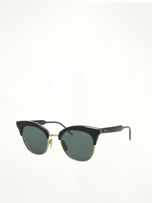 Image of Sunglasses. Product name - Thom Browne 507 12K Gold in Black colour by brand - THOM BROWNE