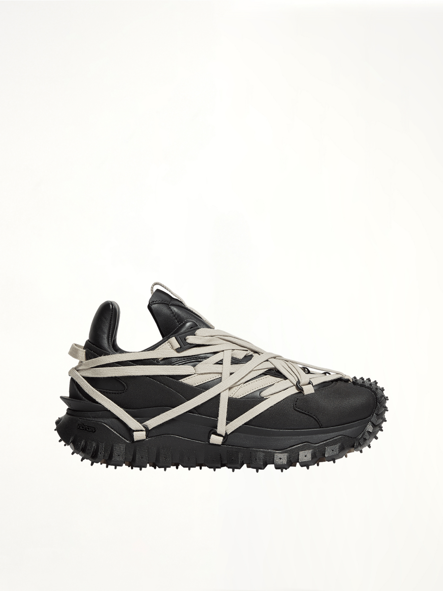 Image of Sneakers. Product name - Rick Owens x Moncler Trail Grip Megalace Sneaker in Black colour by brand - RICK OWENS