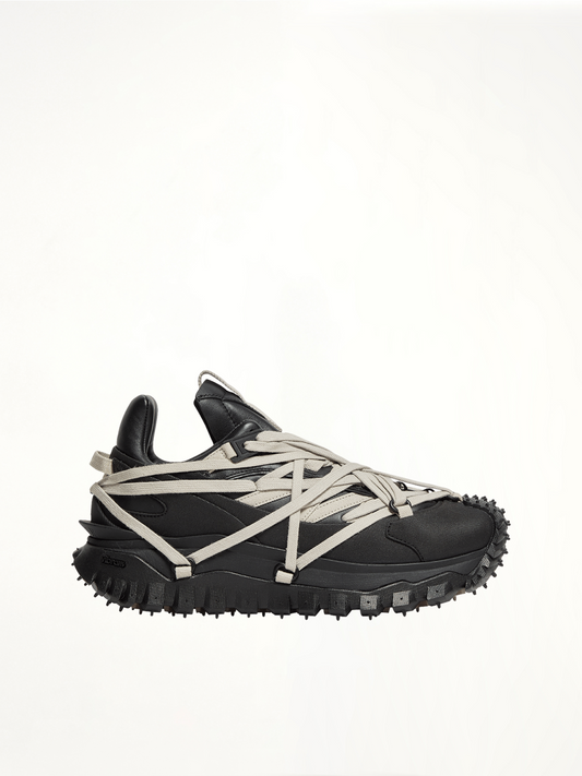 Image of Sneakers. Product name - Rick Owens x Moncler Trail Grip Megalace Sneaker in Black colour by brand - RICK OWENS