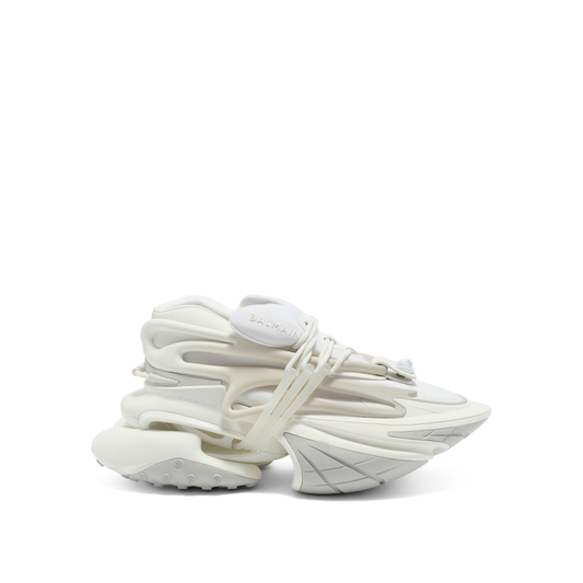 Image of Sneakers. Productname: BALMAIN Neoprene & Calfskin Unicorn Sneaker in WHITE colour by brand - BALMAIN