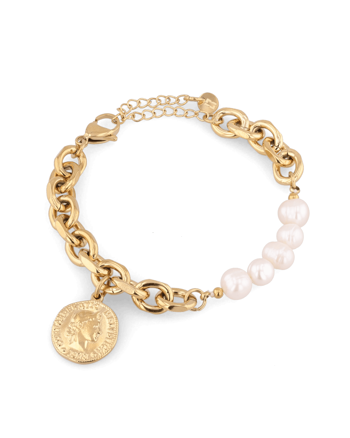 Image of Bracelets. Product name - Sicily Gold Pearl Bracelet in colour by brand - LAVANA