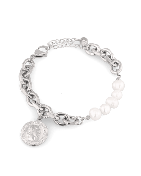 Image of Bracelets. Product name - Sicily Silver Pearl Bracelet in colour by brand - LAVANA