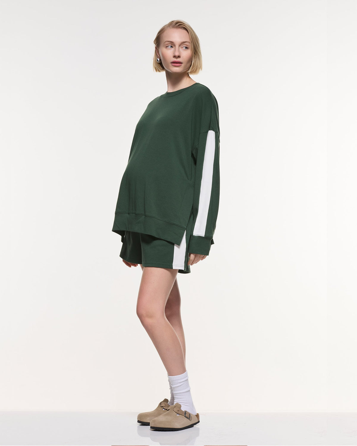 Soon Maternity Side Stripe Cotton Shorts