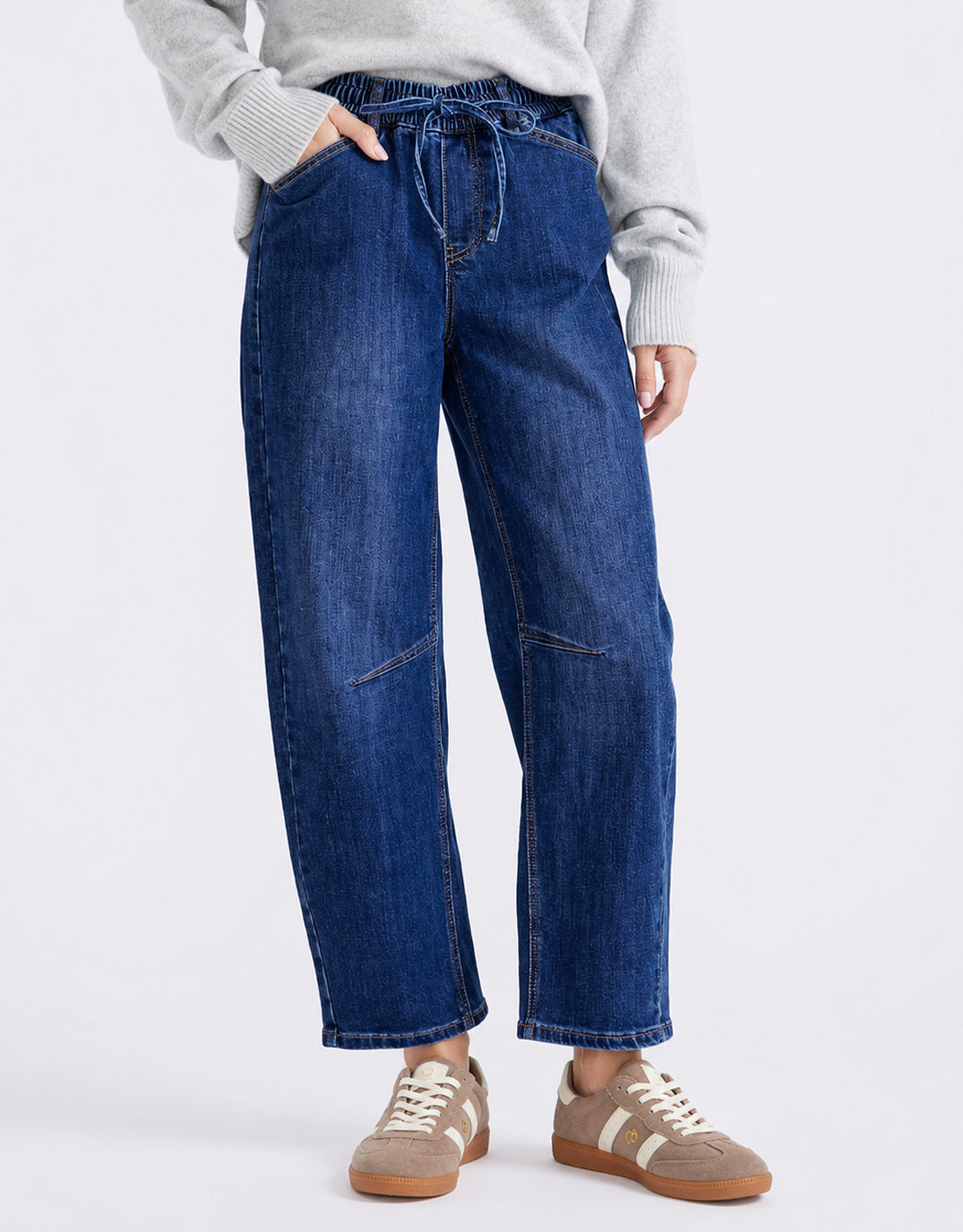 Image of Jeans. Product name - Sienna Barrel Jeans Dark Blue in Dark Blue colour by brand - Country Denim