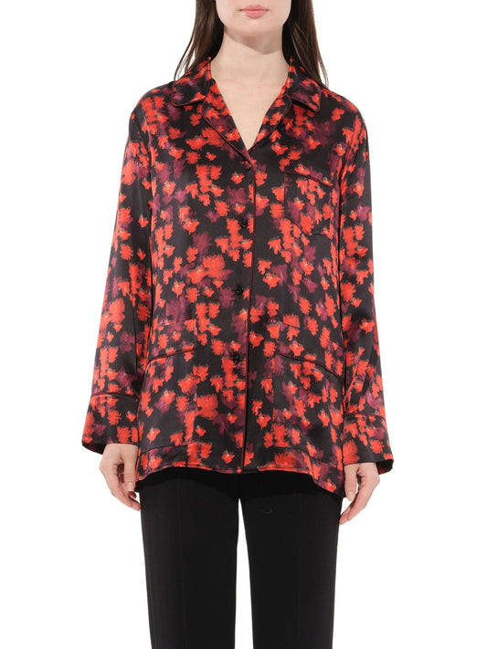 Image of a model wearing Tops. Productname: GIVENCHY Silk Shirt in Multicolor colour by brand - GIVENCHY