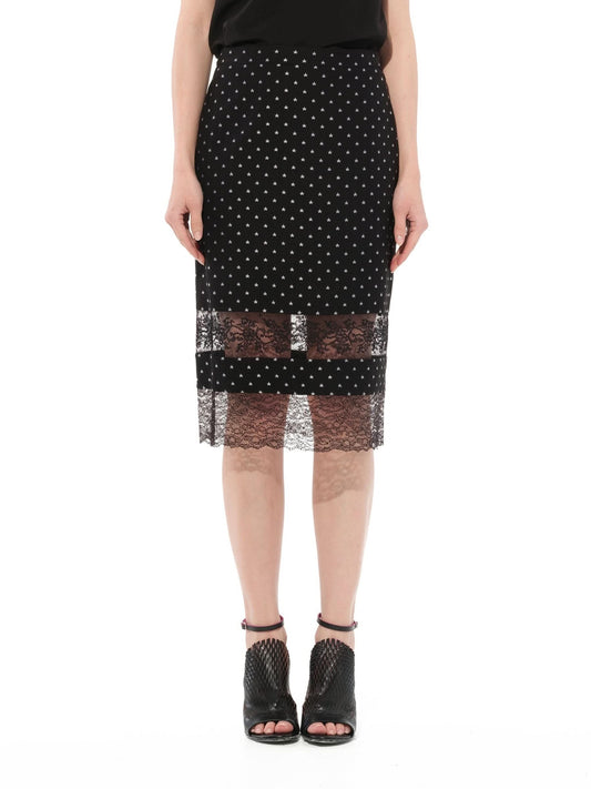 Image of a model wearing Skirts. Productname: GIVENCHY Silk Skirt in Black colour by brand - GIVENCHY