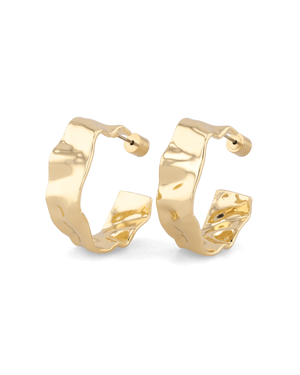 Image of Earrings. Product name - Sirocco Gold Hoop Earrings in colour by brand - LAVANA