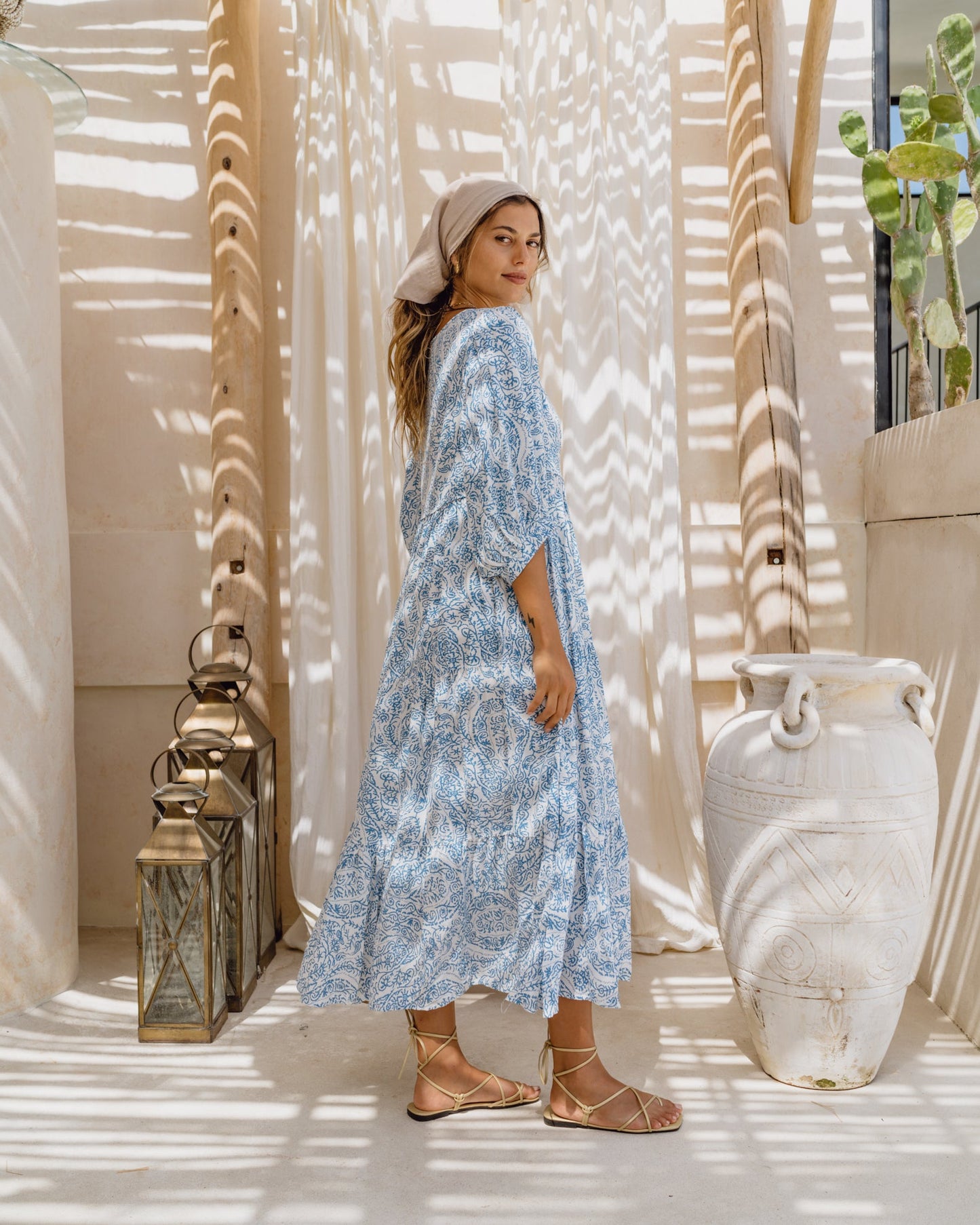 Heychic Skyra Boho Midi Dress (Blue)
