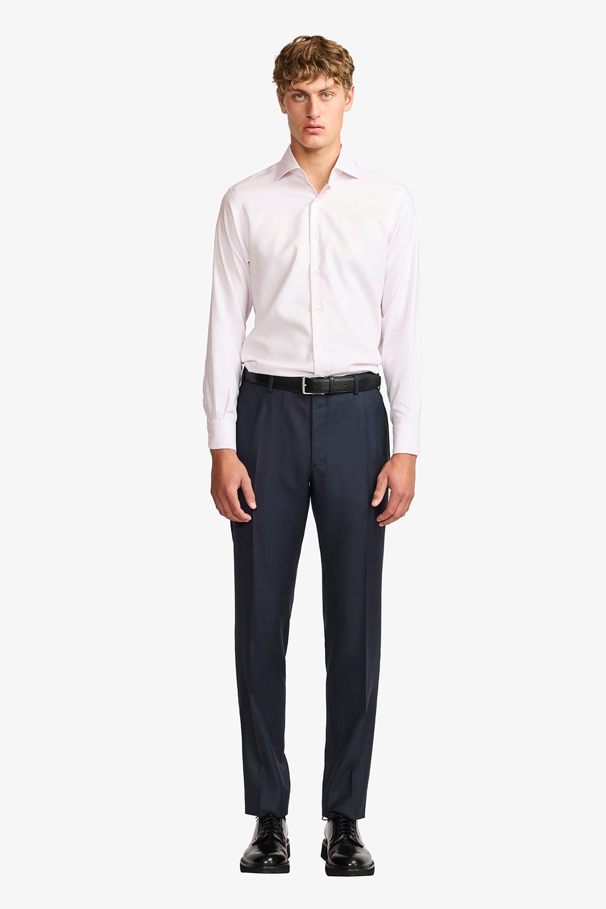 Image of Shirts. Product name - Nigel formal shirt pink twill in Pink colour by brand - Anthony Squires
