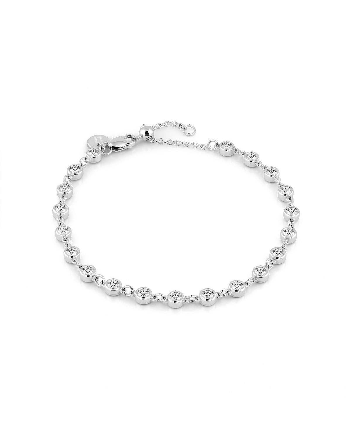 Image of Bracelets. Product name - Small Illuminate Silver Diamond Bracelet in colour by brand - LAVANA