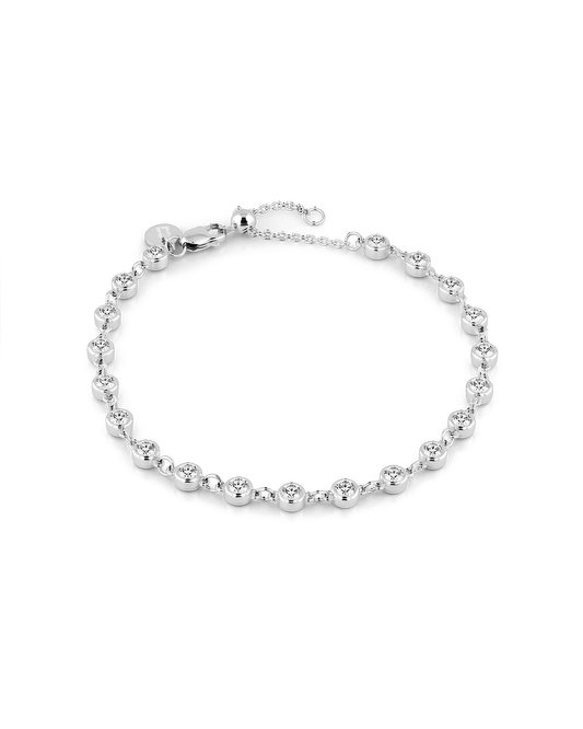 Image of Bracelets. Product name - Small Illuminate Silver Diamond Bracelet in colour by brand - LAVANA