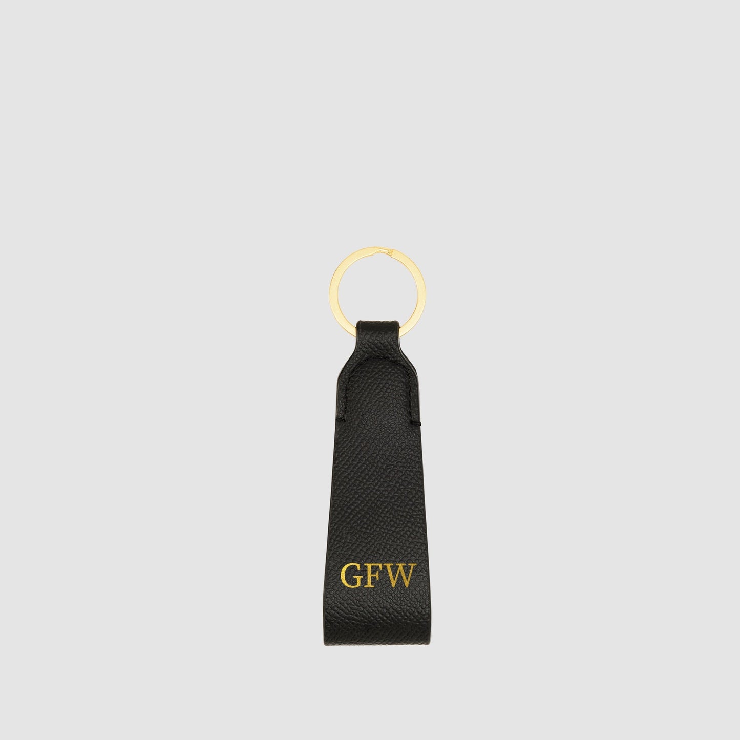 Image of Keychains. Product name - Essentials Small Loop Keyring Black in Black colour by brand - GROUP48