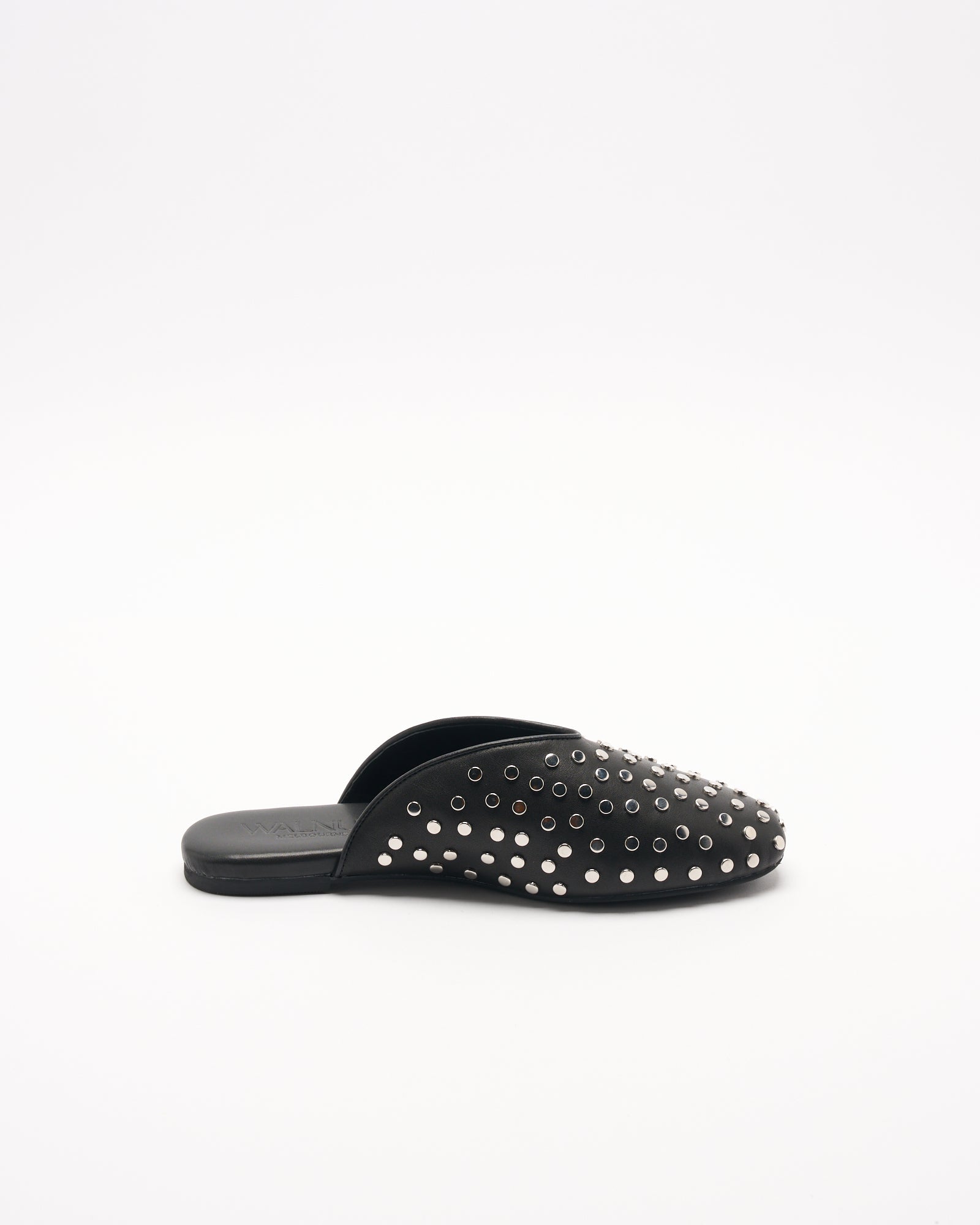 Image of Sandals. Product name - Soho Mule in Black colour by brand - Walnut Melbourne