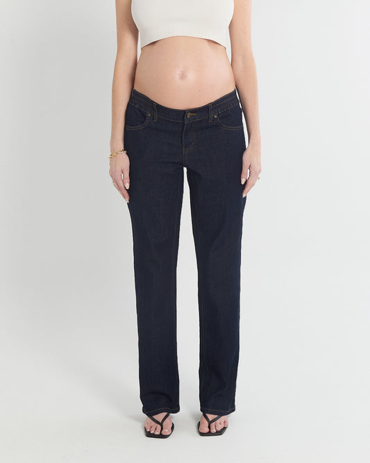 Image of Jeans. Product name - Soon Slim Straight Leg Jeans in colour by brand - Soon Maternity