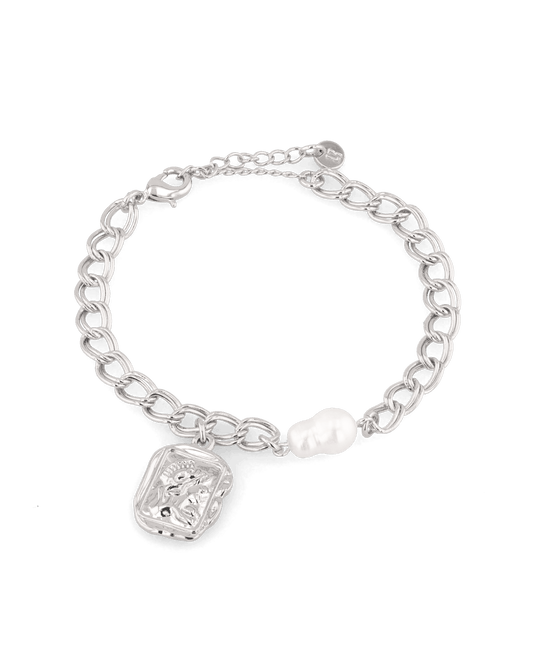 Image of Bracelets. Product name - Sorrento Silver Pearl Bracelet in colour by brand - LAVANA