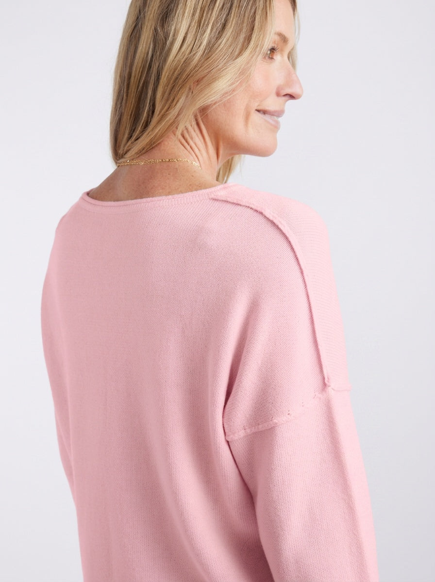 White & Co. Sorrento Raw Edge Knit (Ice Pink)