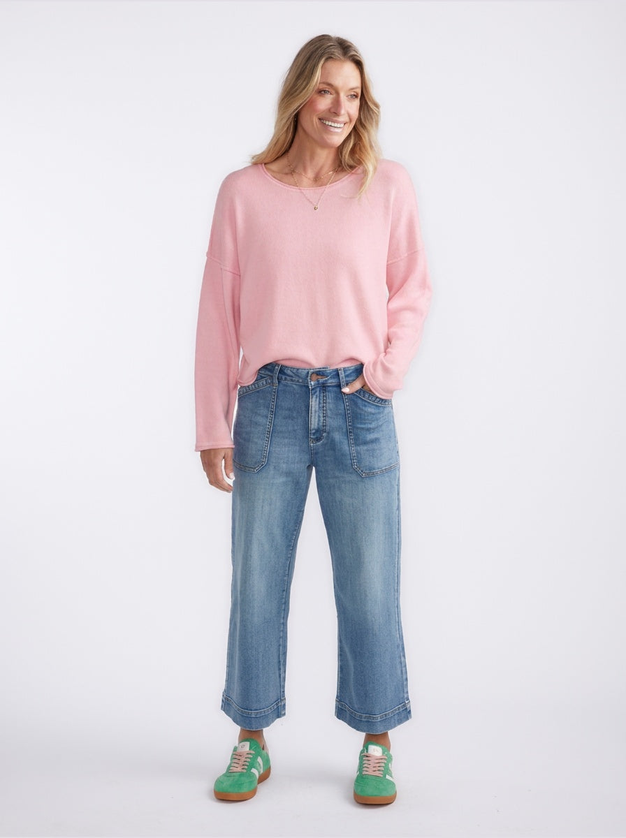 White & Co. Sorrento Raw Edge Knit (Ice Pink)