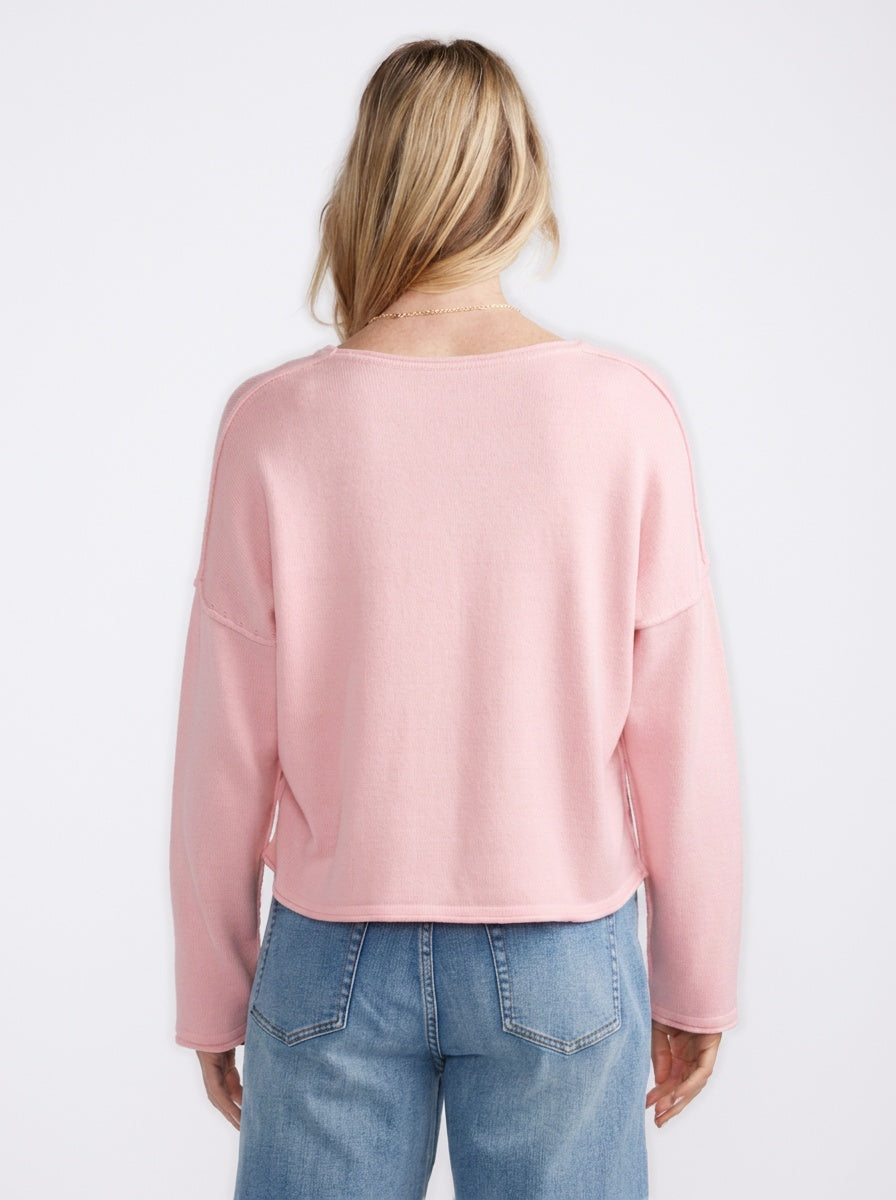 White & Co. Sorrento Raw Edge Knit (Ice Pink)