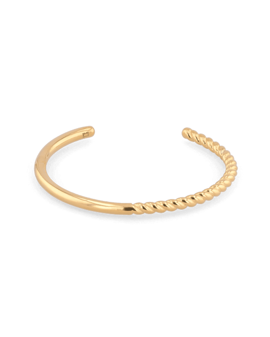 Image of Bracelets. Product name - Splice Gold Cuff Bracelet in colour by brand - LAVANA