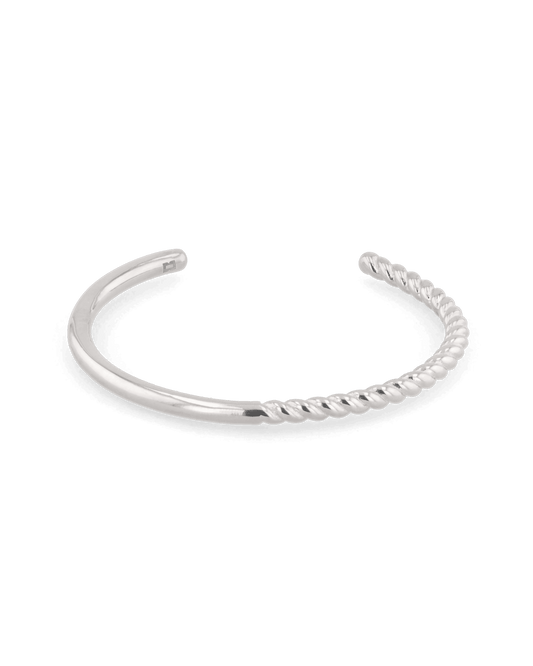 Image of Bracelets. Product name - Splice Silver Cuff Bracelet in colour by brand - LAVANA