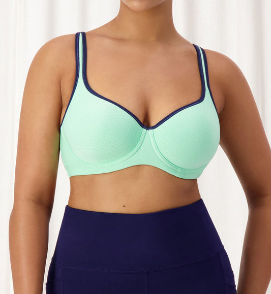 Image of Bras. Productname: Triumph Triaction Racerback 2 Pack Sports Bra in Green - Dark Combination colour by brand - Triumph