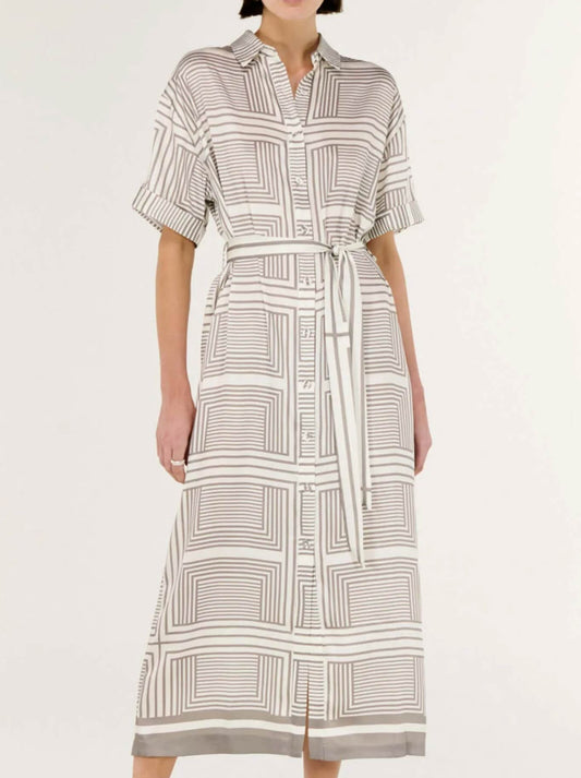 Image of Dresses. Productname: STAPLE THE LABEL SIPHON MIDI SHIRT DRESS in Geometric colour by brand - Staple