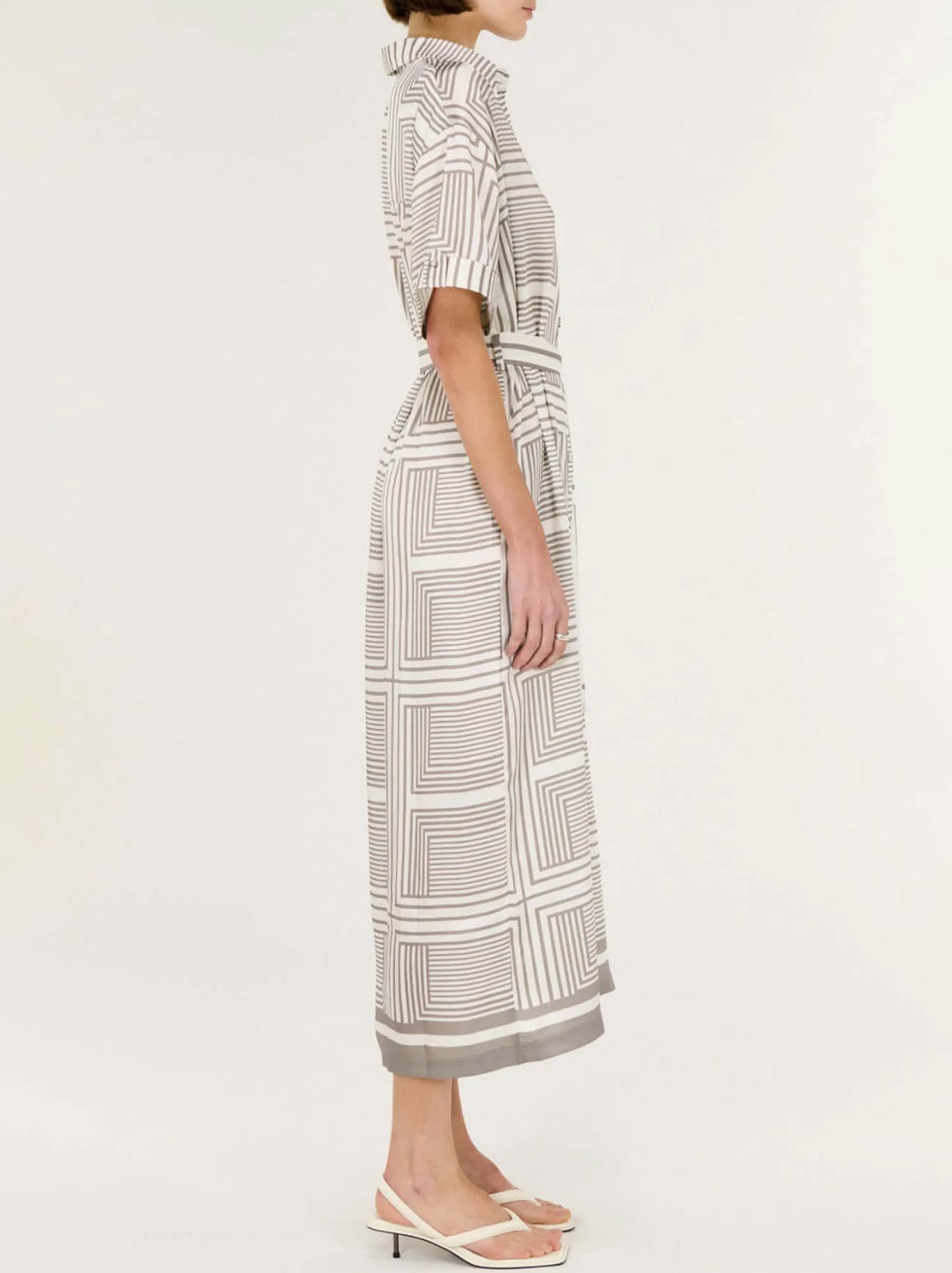 Staple The Label Siphon Midi Shirt Dress (Geometric)