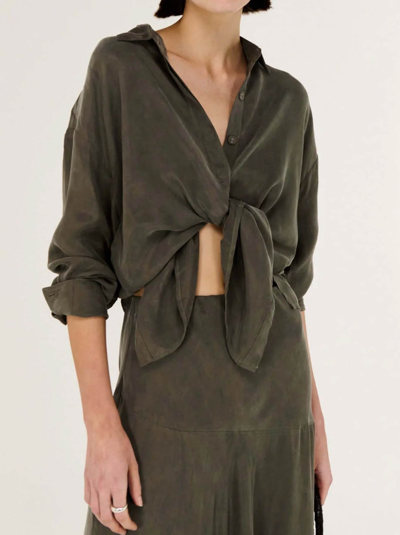 Staple The Label Stevie Long Sleeve Shirt (Olive)