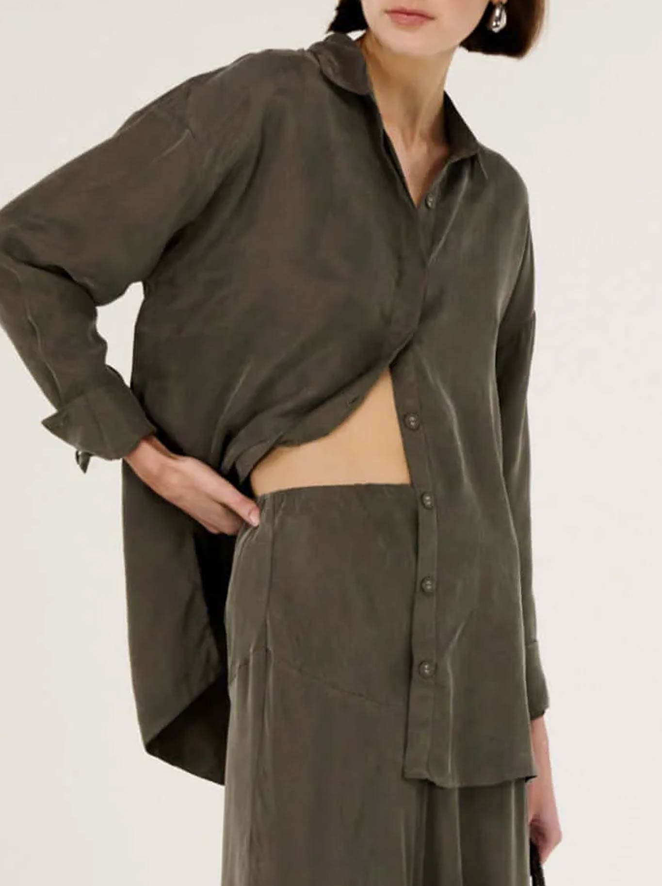 Staple The Label Stevie Long Sleeve Shirt (Olive)