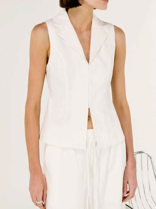 Image of Coats & Jackets. Productname: STAPLE THE LABEL PORTIA VEST in White colour by brand - Staple