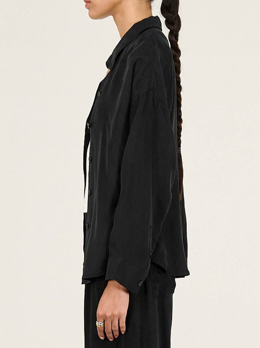 STAPLE THE LABEL SILVIE CUPRO SHIRT (Black)