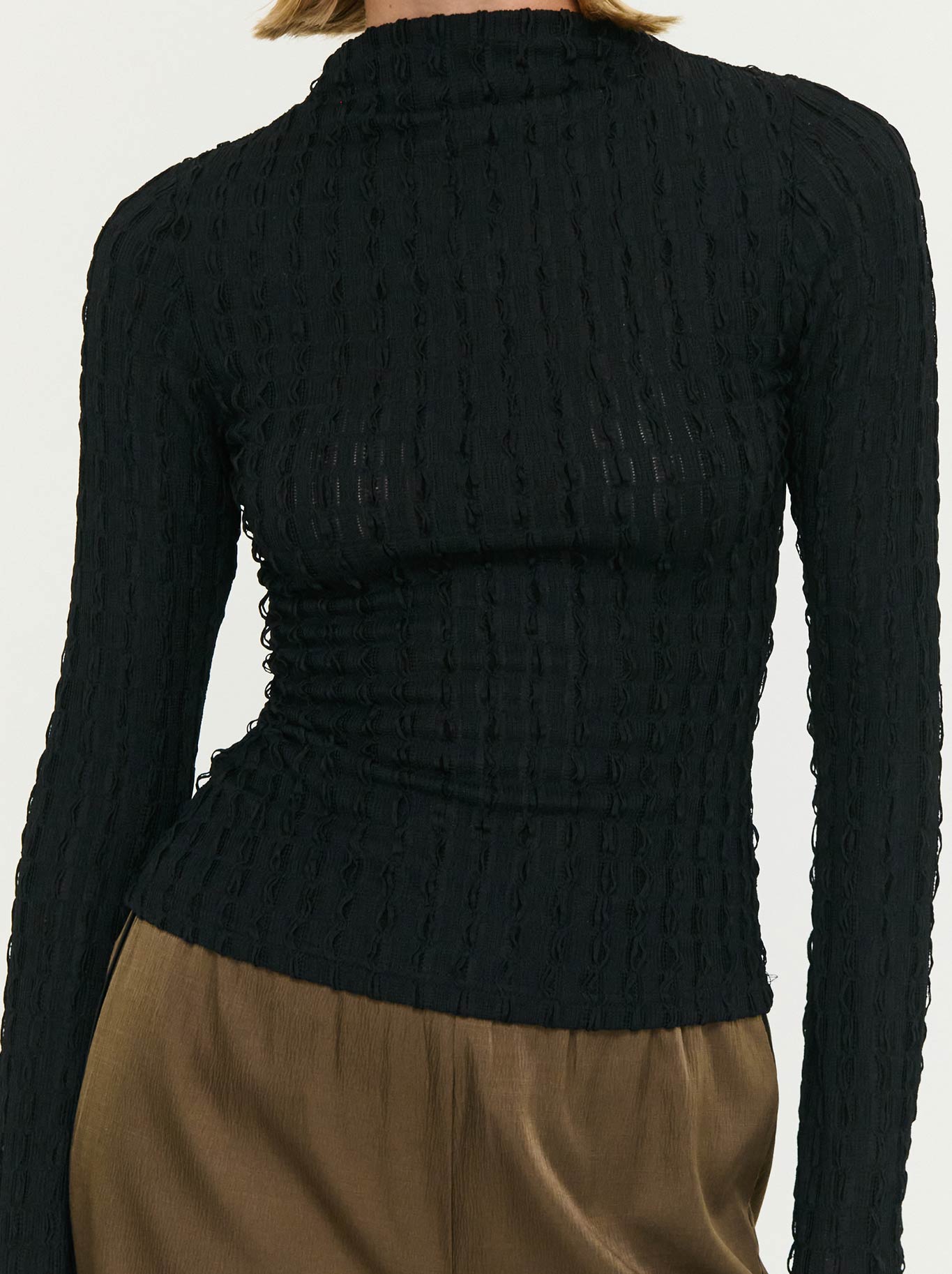 STAPLE THE LABEL DREW HIGH NECK TOP (Black)