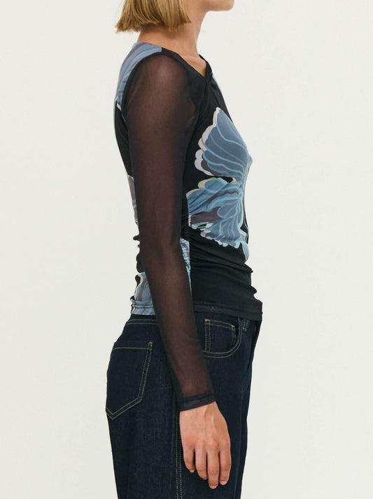 STAPLE THE LABEL STAS MESH TOP (Midnight Floral)