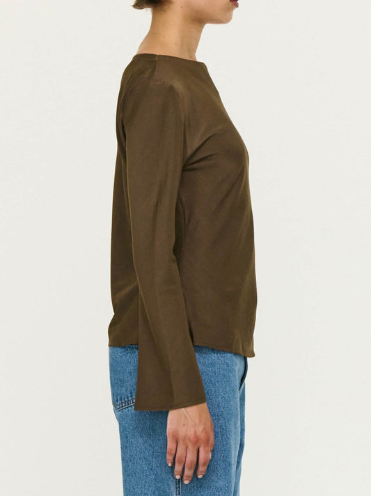 STAPLE THE LABEL DAKOTA BIAS TOP (Espresso)