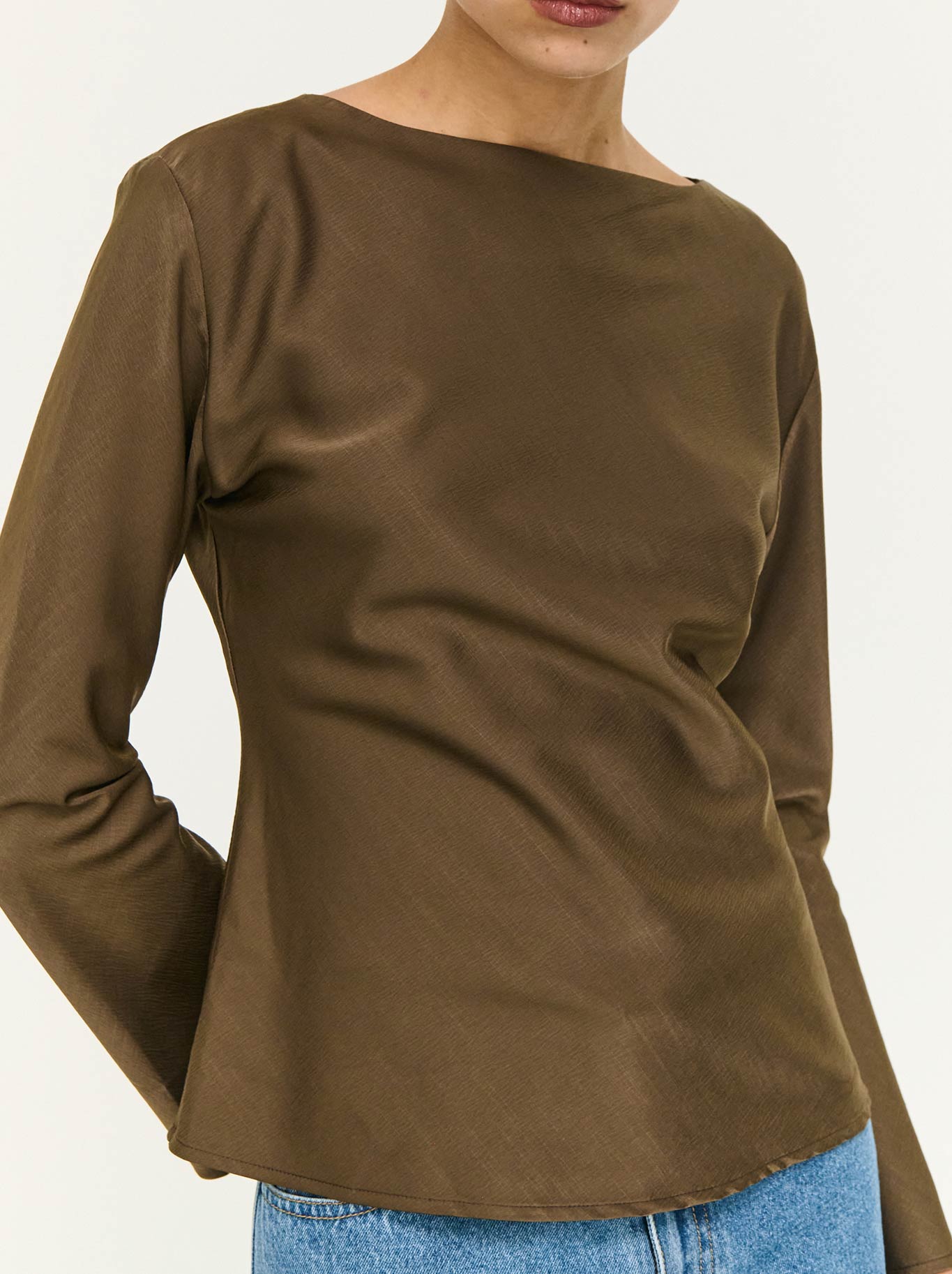STAPLE THE LABEL DAKOTA BIAS TOP (Espresso)