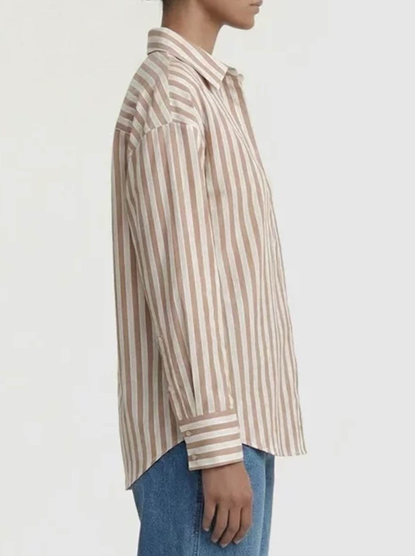 Staple The Label Solace Oversized Shirt (Tan/White)