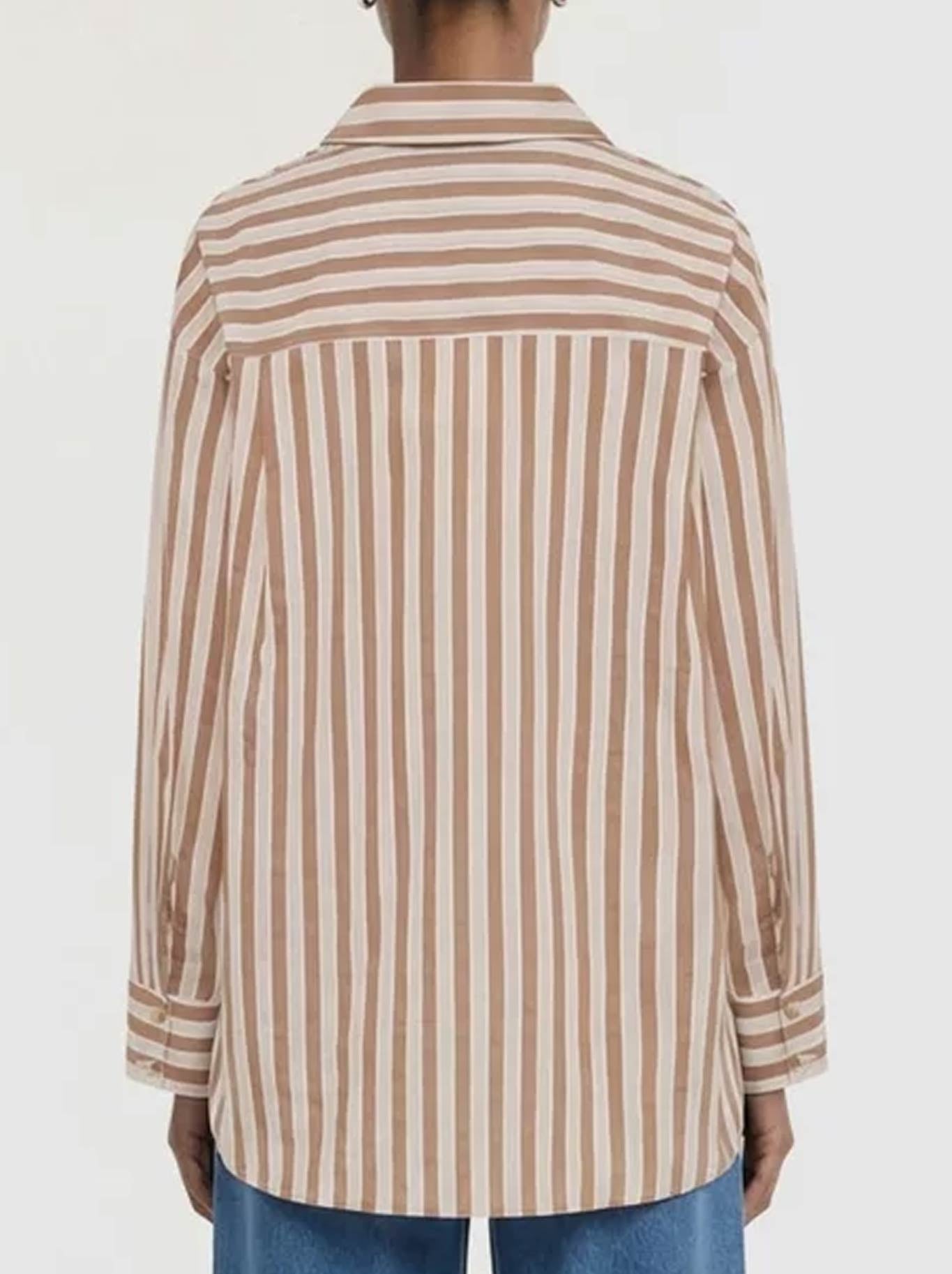 Staple The Label Solace Oversized Shirt (Tan/White)