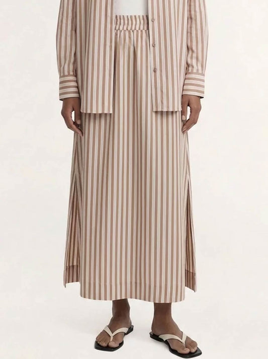 Staple The Label Solace Midi Skirt (Tan/White)